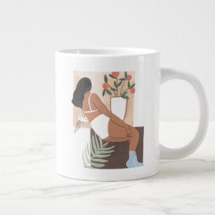 Lounging Woman Large Coffee Mug