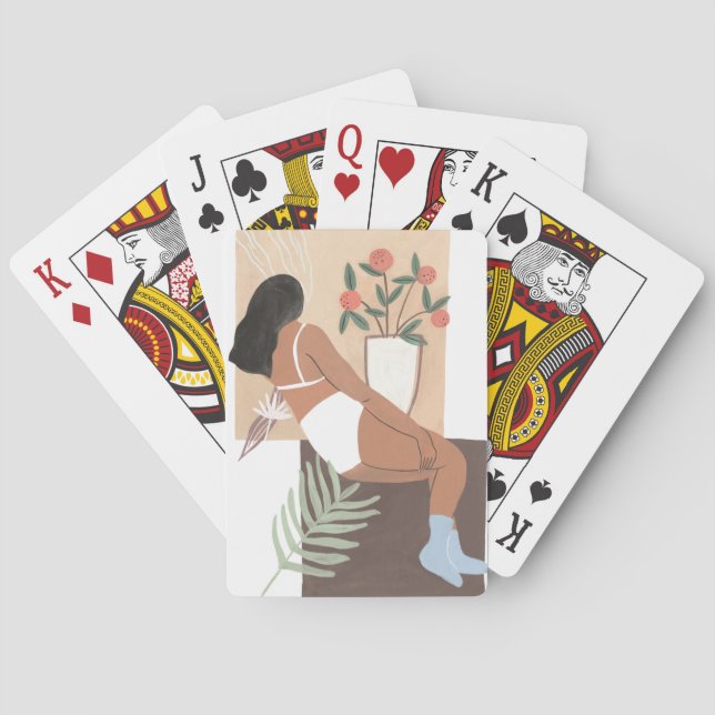 Lounging Woman Playing Cards (Back)