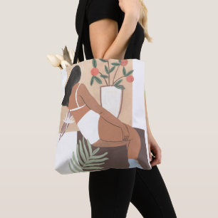 Lounging Woman Tote Bag