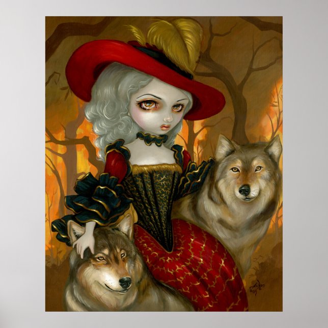 Loup-Garou: d'Automne - gothic rococo wolf Print (Front)