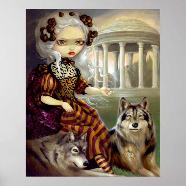 Loup-Garou: Le Temple ART PRINT rococo wolf gothic (Front)