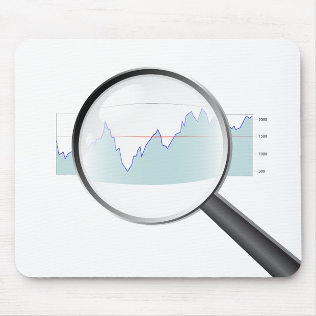 Loupe on stock market  Mousepad (Front)