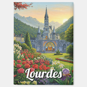 Lourdes France Travel Flowers Magnet