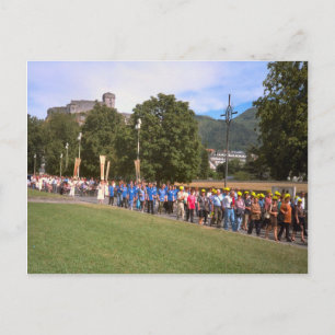 Lourdes, Procession of the sick, Rosary Square, Postcard