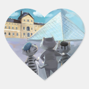 Louvre Classic Heart Stickers