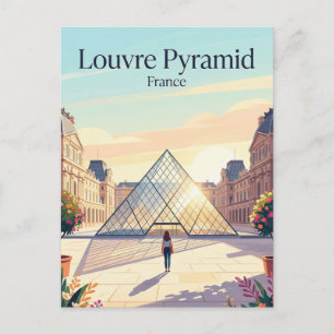 Louvre Museum Courtyard France Postcard