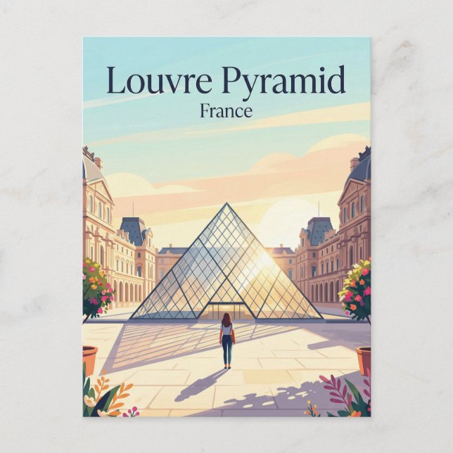 Louvre Museum Courtyard France Postcard (Front)