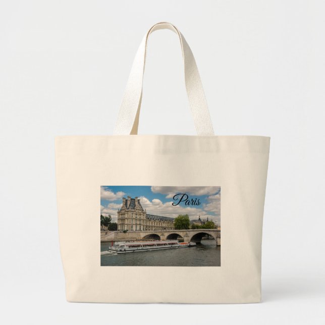 Louvre Museum in Paris Large Tote Bag (Front)