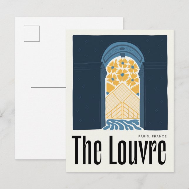 Louvre Paris France abstract travel floral art Postcard (Front/Back)