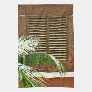Louvred Window - Funchal, Portugal Tea Towel