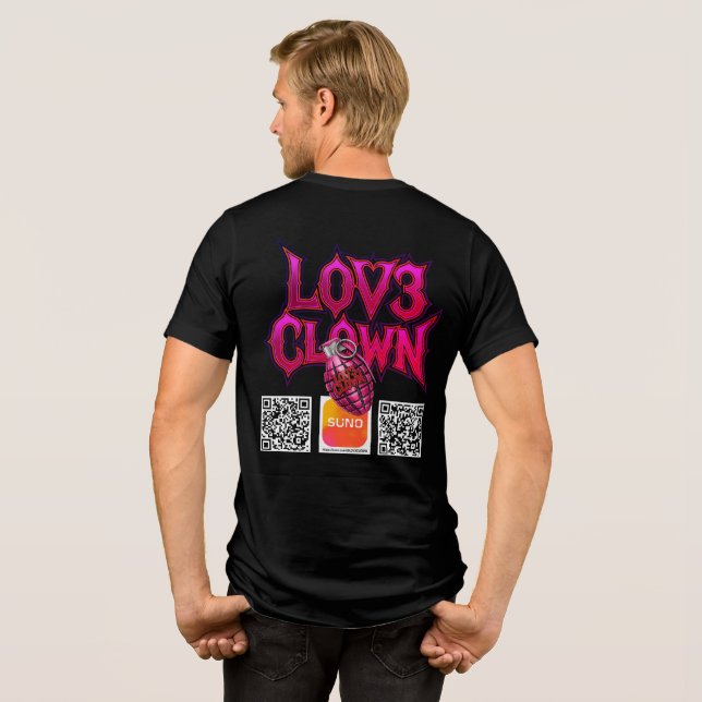 LOV3 CLOWN and LOV3 GRENADE Tri-Blend Shirt (Back Full)