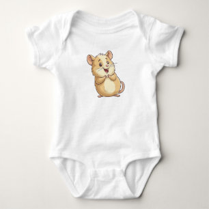 Lovable Little Hamster Excited Baby Bodysuit