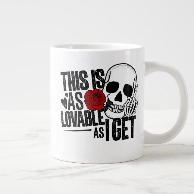 Lovable Skull Large Coffee Mug (Right)