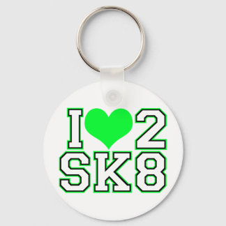 Love2SK8-Black & Lime Key Ring