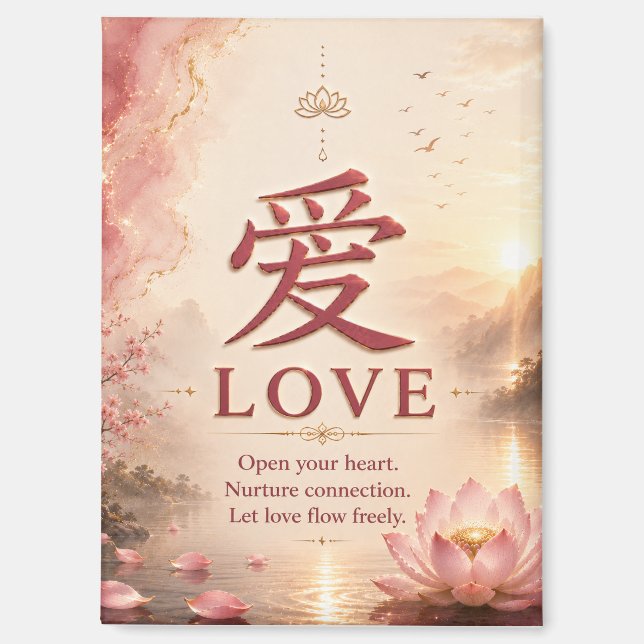 Love (愛) Chinese Character Magnet (Front)