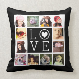 LOVE 12 Instagram Photo Collage Cushion