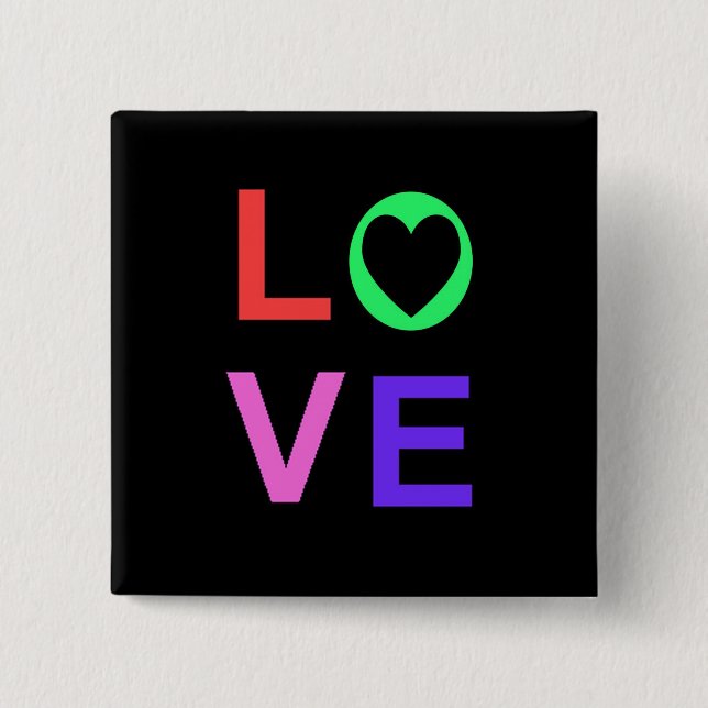 Love 15 Cm Square Badge (Front)