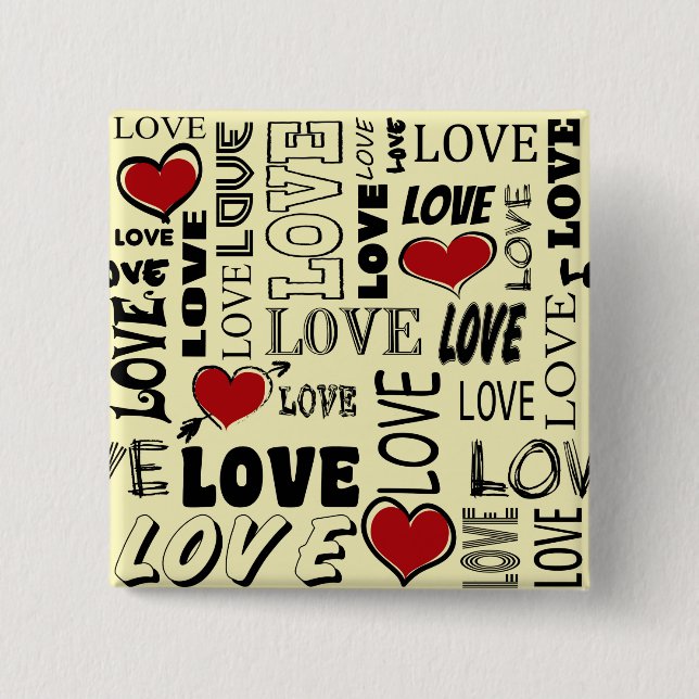 Love 15 Cm Square Badge (Front)