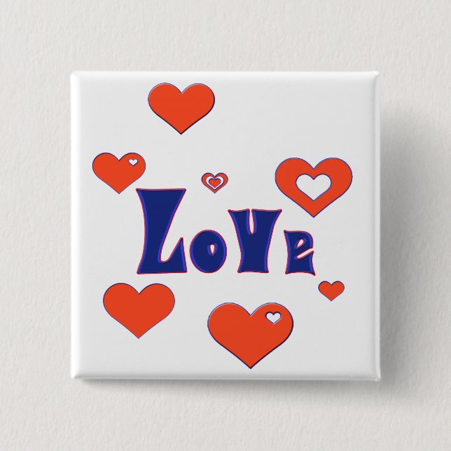 Love 15 Cm Square Badge (Front)