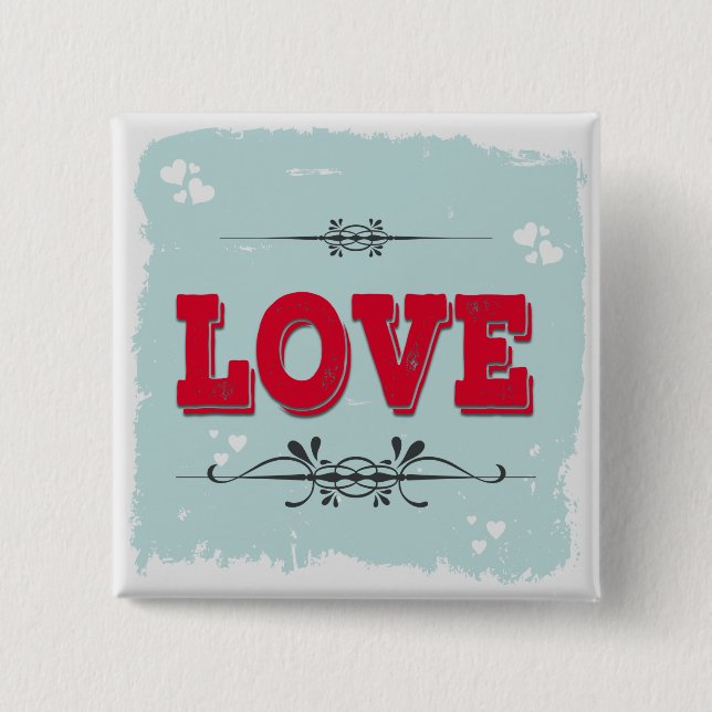 Love 15 Cm Square Badge (Front)