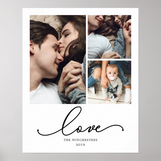 Love 16x20 3 Photo Collage Poster (Front)