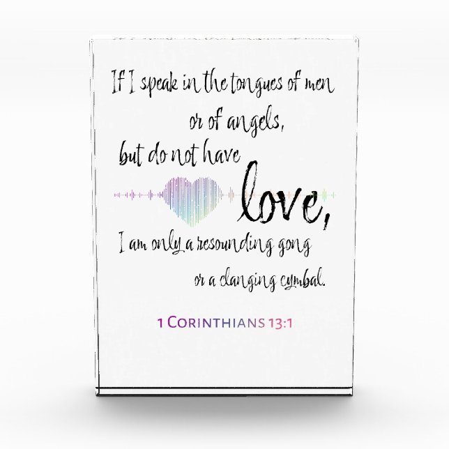 Love 1 Corinthians 13:1 Photo Block (Front)