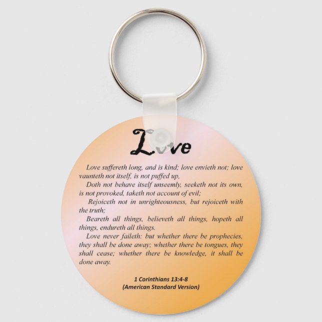 Love 1 Corinthians 13-4 Key Ring (Front)
