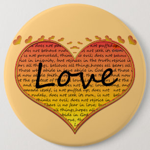 Love 1 Corinthians 13 Hearts 6 Cm Round Badge