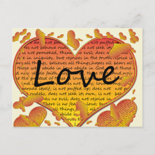 Love 1 Corinthians 13 Hearts Postcard