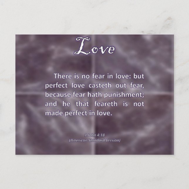 Love 1 John 4-18 Postcard (Front)