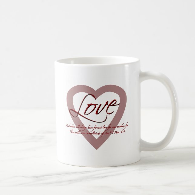 Love 1 Peter 4:8 Coffee Mug (Right)