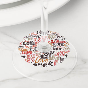 Love 1 wine glass tag