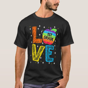 Love 1st Grade Apple Back To School Teacher T-Shirt
