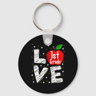Love 1st Grade Apple Fun Back To School Teacher Gi Key Ring