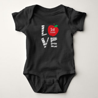Love 1st Grade Back To School Student Kids Gift Baby Bodysuit