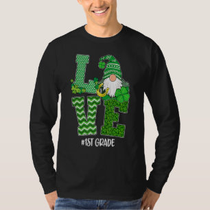 Love 1st Grade Gnome Funny St Patricks Day T-Shirt
