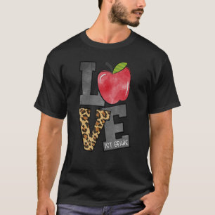 Love 1st Grade Teacher First Grade Teacher Apple L T-Shirt