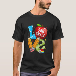 Love 2nd Grade Apple Back To School Teacher T-Shirt