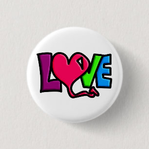 Love 3 cm round badge