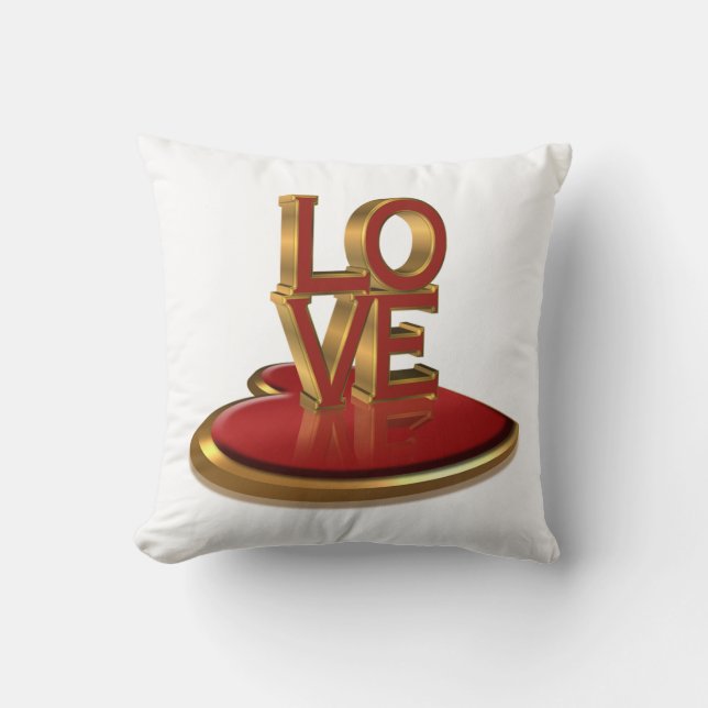 "LOVE" 3 dimensional look throw pillow (Front)