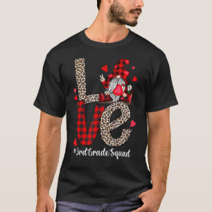 Love 3rd Grade Squad Gnome Teacher Valentine's Day T-Shirt