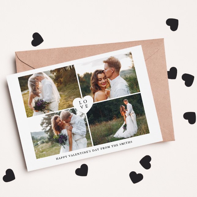 "Love" 4 Photo Gallery Valentines Day Holiday Card (Creator Uploaded)