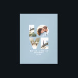 Love 4 photo modern minimal personalised gift blue canvas print<br><div class="desc">Love 4 photo simple modern minimal personalised anniversary,  wedding,  birthday or Christmas gift for the one you love. Modern dusty blue colour is fully customisable.</div>