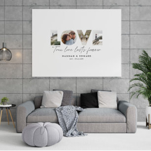 Love 4 photo modern minimal personalised gift canv canvas print