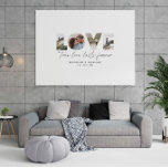 Love 4 photo modern minimal personalized gift canv canvas print<br><div class="desc">True Love lasts forever multi 4 photo simple modern minimal personalized anniversary,  wedding,  birthday or Christmas gift for the one you love. Modern green color is fully customizable.</div>