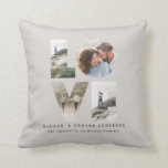 Love 4 photo simple modern personalised gift cushion<br><div class="desc">Love 4 photo simple modern personalised anniversary,  wedding,  birthday or Christmas gift for the one you love. Modern elegant stylish grey photo collage design.</div>