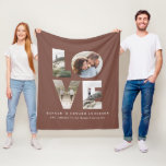 Love 4 photo simple modern personalised gift fleece blanket<br><div class="desc">Love 4 photo simple modern personalised anniversary,  wedding,  birthday or Christmas gift for the one you love. Modern elegant stylish grey photo collage design.</div>
