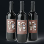 Love 4 photo simple modern personalised gift wine  label<br><div class="desc">Love 4 photo simple modern personalised anniversary,  wedding,  birthday or Christmas gift for the one you love.</div>