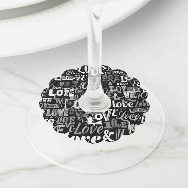 Love 4 wine glass tag (Close Up)