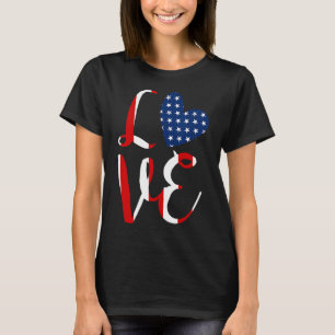 Love 4th Of July Independence Day Red White And Bl T-Shirt